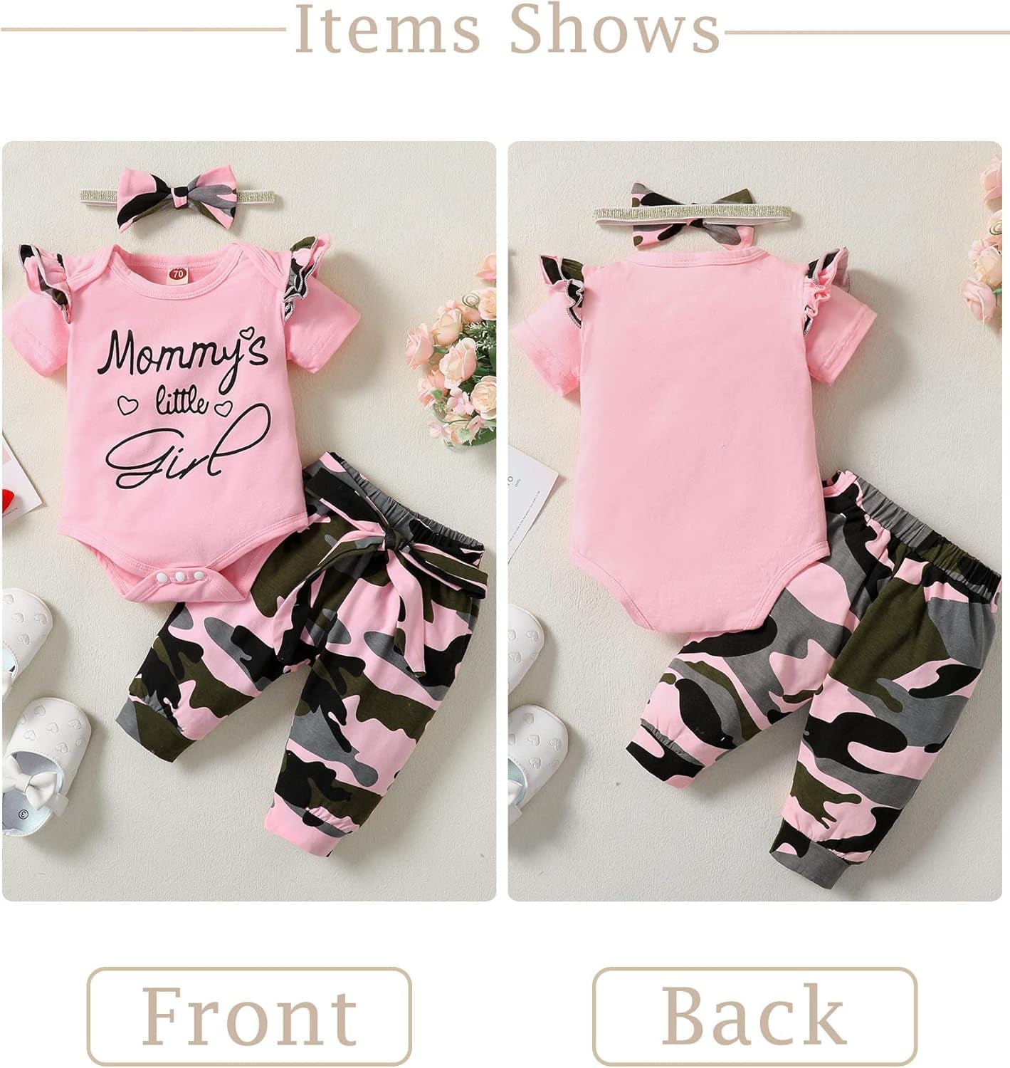 Newborn Infant Baby Girl Clothes Stuff Floral Baby Girl'S Clothing Ruffle Romper + Pant Cute Toddler Baby Girl Outfit