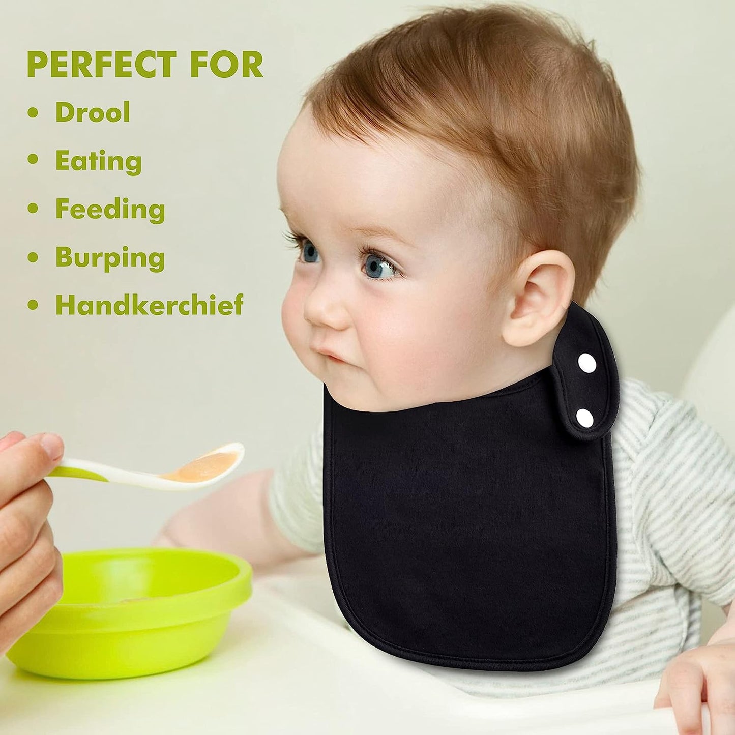 Baby Bandana Drool Bibs Soft and Absorbent Organic Cotton Bandana Bibs Set for Boys Girls Newborn Unisex Plain Colors 3-36 Months 12 Pcs