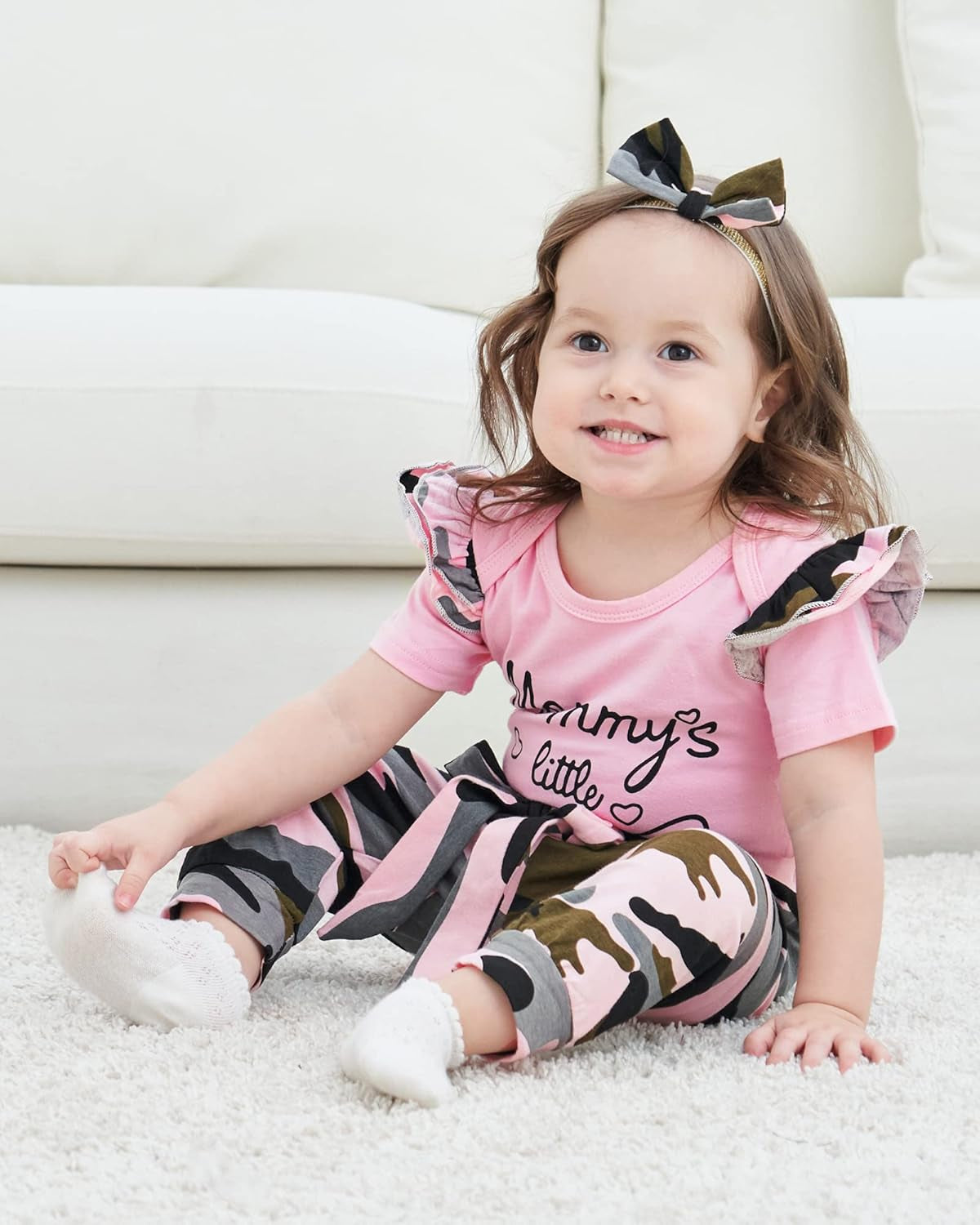 Newborn Infant Baby Girl Clothes Stuff Floral Baby Girl'S Clothing Ruffle Romper + Pant Cute Toddler Baby Girl Outfit