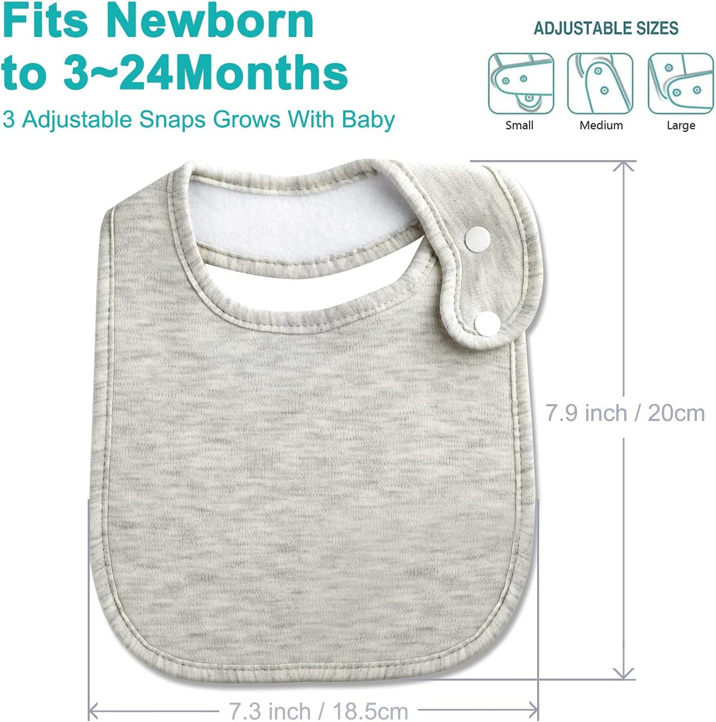Baby Bandana Drool Bibs Soft and Absorbent Organic Cotton Bandana Bibs Set for Boys Girls Newborn Unisex Plain Colors 3-36 Months 12 Pcs
