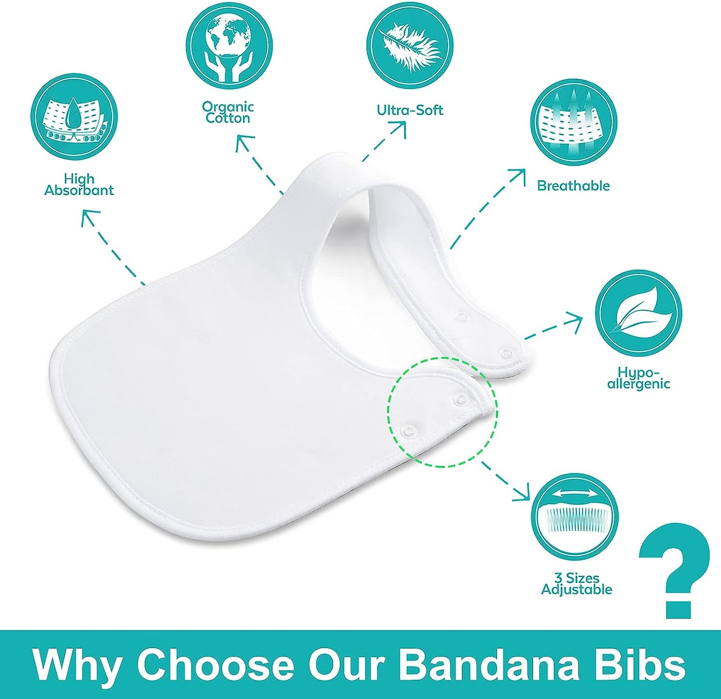 Baby Bandana Drool Bibs Soft and Absorbent Organic Cotton Bandana Bibs Set for Boys Girls Newborn Unisex Plain Colors 3-36 Months 12 Pcs