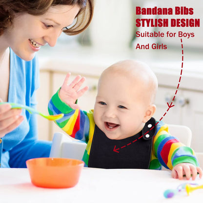 Baby Bandana Drool Bibs Soft and Absorbent Organic Cotton Bandana Bibs Set for Boys Girls Newborn Unisex Plain Colors 3-36 Months 12 Pcs
