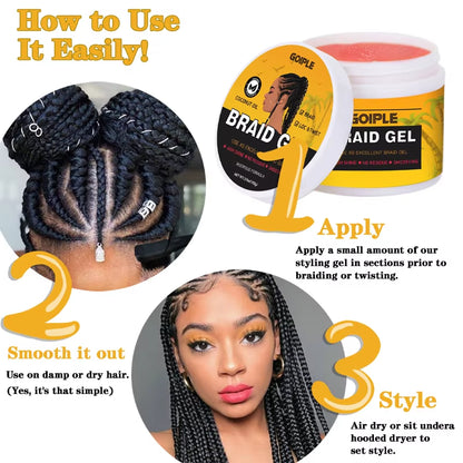 GOIPLE Hair Pomade Edge Control Gel Smooth Frizzy Hair for Styling Braiding Cream Control Frizz Edges Braid Gel