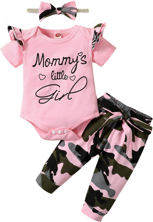 Newborn Infant Baby Girl Clothes Stuff Floral Baby Girl'S Clothing Ruffle Romper + Pant Cute Toddler Baby Girl Outfit